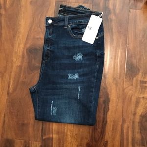 Plus Size High waisted destroyed denim